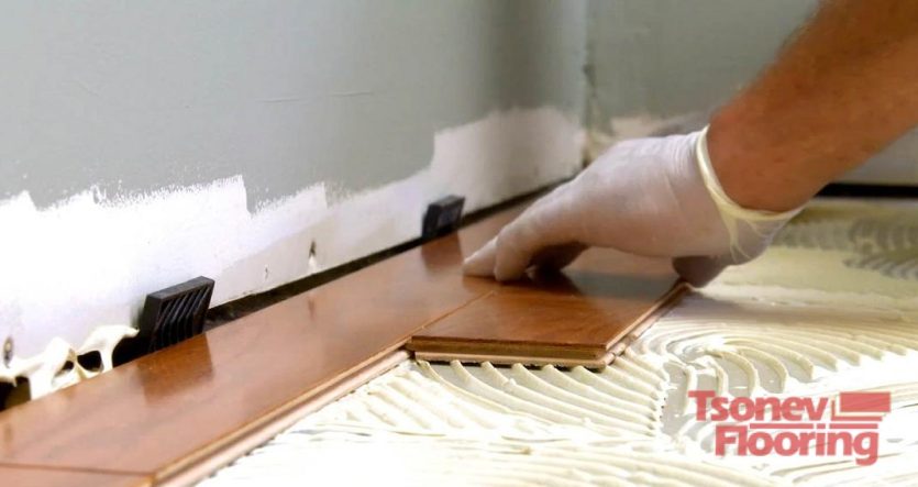 Монтаж на трислоен паркет